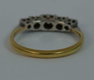 Art Deco 18ct Gold & Platinum Five Diamond Stack Ring d0428 7