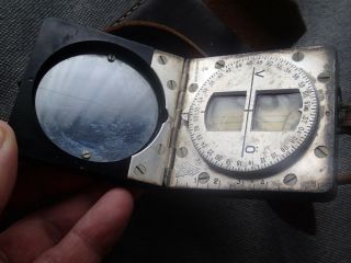 Scarce Mod.  1933 Aluminium,  Bakelite Compass Silva W Leather Case Sweden Swedish