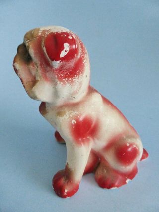Antique Chalkware Bulldog Carnival Prize,  1920s Dog Figurine,  Rustic Decor 3