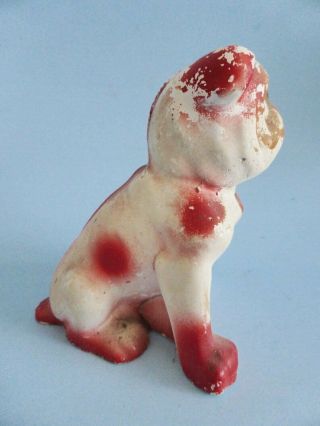 Antique Chalkware Bulldog Carnival Prize,  1920s Dog Figurine,  Rustic Decor 4