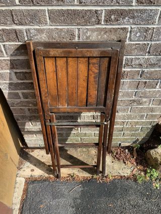 Vintage 1940s Piedmont Cigarette Wooden Folding Chair with sign 3