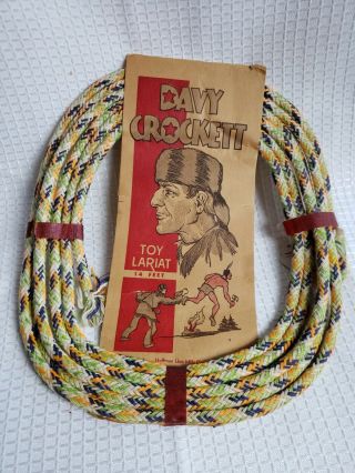 Vintage Davy Crockett Toy Lariat Rope 14 Feet Hoffman Lion Mills Company Inc.