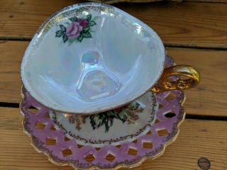 Tea Cup and Saucer Royal Halsey Vert Fine 2