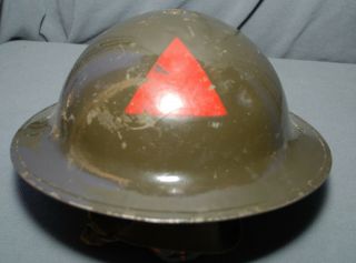 Wwii Canadian Army Mk I Brodie Doughboy Tommy Steel Helmet 1941 Gsw 6 3/4 Vmc