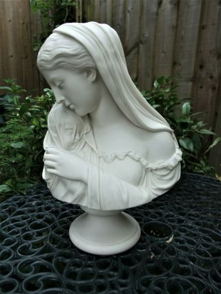 ANTIQUE 19THC LARGE COPELAND PARIAN BUST OF 