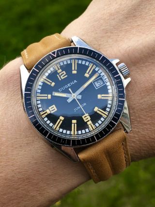 Dungena Junior Vintage Divers Watch,  Stunning,  Our Of This World Dial,  Very Rare