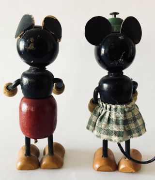 VINTAGE WALT DISNEY MICKEY & MINNIE MOUSE FUN - E - FLEX WOOD FIGURE 2