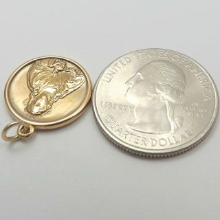 18K Gold 750 Italy 2 Sided Sacred Heart Jesus Virgin Mary Medal Charm Pendant 7