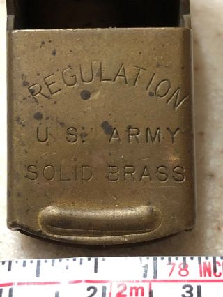 U.  S.  Army Regulation Whistle Solid Brass Wwii & City Police & Fire Whistle