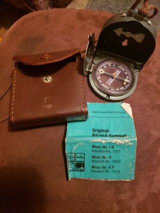 Lufft Compass Vintage Fluid Bezard German Made With Leather Case & Instructions
