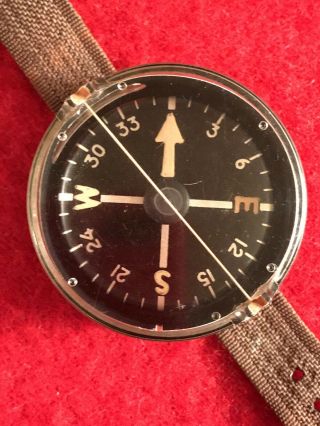 Ww2 Usmc Usn “wrist Compass Non - Liquid Type L - 1” Aviator Survival & Strap Exc.