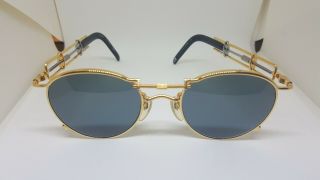 Vintage Jean Paul Gaultier Jpg 56 - 0174 Gold Frame Adjustable Sunglasses Japan