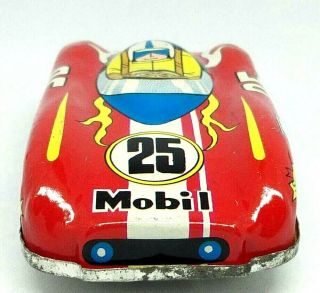 Rare & Vintage Tin Toy Friction Red Racing Car Mobil Sunoco Japan