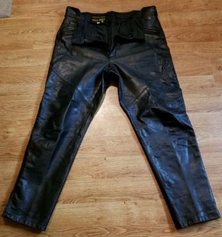 Vintage Mens Leather Motorcycle Pants 38