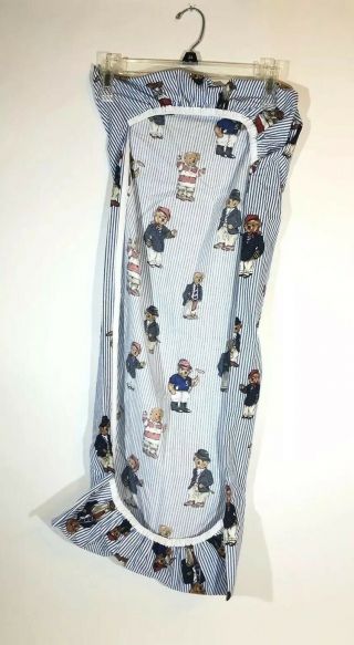 Vtg Ralph Lauren Polo Bear Custom Crib Set Striped Sheet Skirt Diaper Pillow EUC 11