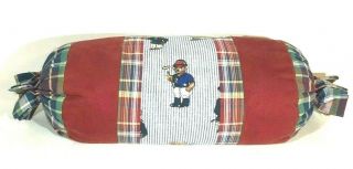 Vtg Ralph Lauren Polo Bear Custom Crib Set Striped Sheet Skirt Diaper Pillow EUC 7