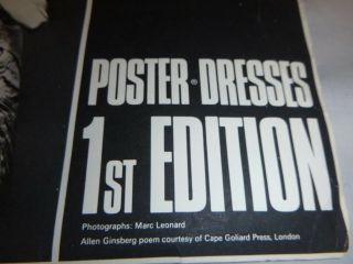 Vtg 1968 MOD Harry Gordon Cat Print B&W Paper Poster Dress Pop Art UNWORN 3