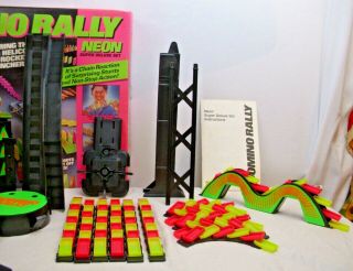 DOMINO RALLY DELUXE SET NEON BOXED PLAYTOY 1986 4