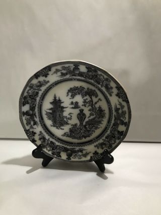 Antique 1840 Mulberry Jeddo Transfer Ware Plate By W Adams & Co 2