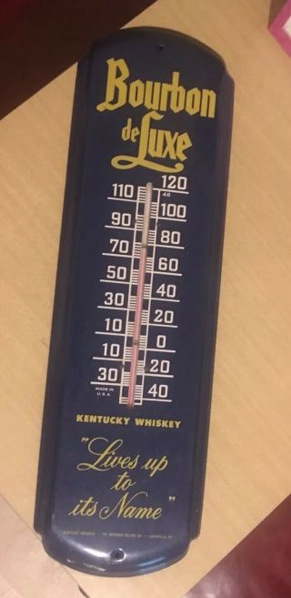 Vintage Bourbon De Luxe Thermometer Kentucky Whiskies Htf