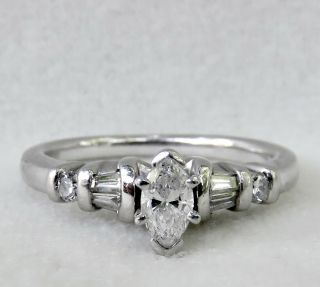 Estate Platinum.  47 Ct.  Marquise Cut Diamond Engagement Ring