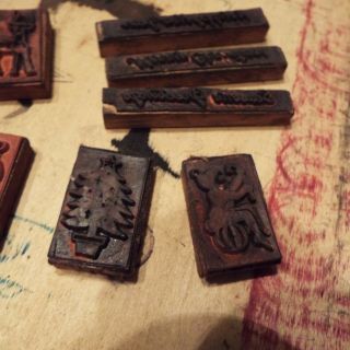 Large Vintage Rubber Stamp Set in Wood Box 9