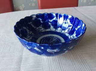 19th Century Chinese Porcelain Blue & White Pine Trees Bowl