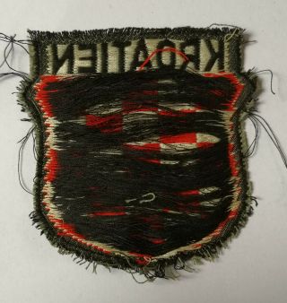 German WW 2 - Croatian Volunteer Patch - worn piece 2
