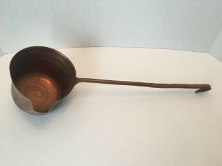 Copper Hammered Dipper/ladel - Bowl Is 4.  5 " Across