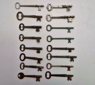 16 Old Vintage Door Mortise Lock Skeleton Keys Nashua Penn Corbin
