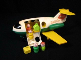 Vintage Fisher Price Play Family Little People Jetliner Complete Plane Airplane