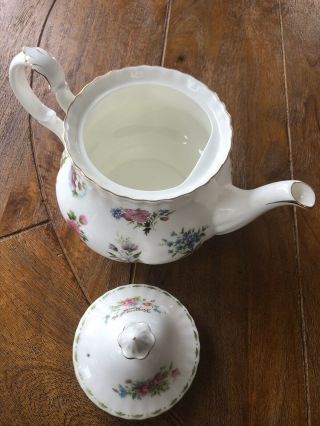 Vintage Bone China Royal Albert Flower of the Month Teapot & Sugar Bowl 8