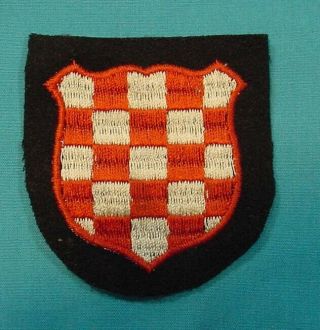 Wwii German Elite Troops Foreign Volunteer Croatian Handschar Sleeve Shield