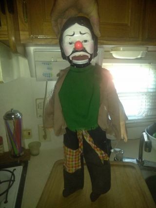 Vtg 1978 Emmett Kelly Jr Ventriloquist Hobo Clown Puppet Doll Dummy 24 "