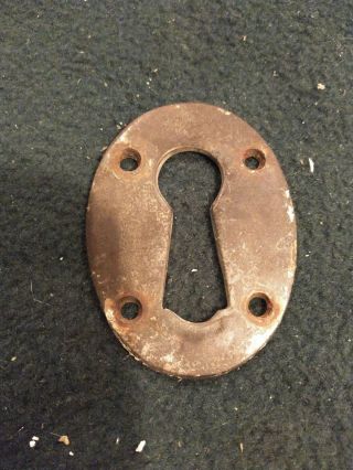 Large Antique Vintage Cast Brass Keyhole Escutcheon Plate