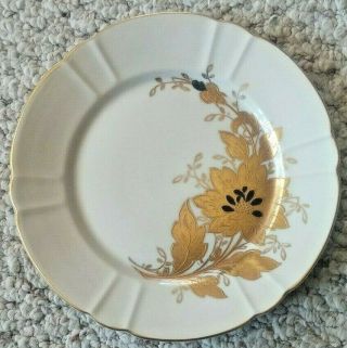 Vintage Oscar Schlegelmilch Hand Painted Plate Gold Floral 7.  5 "