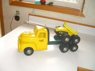 Old Vintage All American Toy Co.  Logging Truck Logger With Trailer 37 " Long