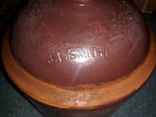 Antique,  Primitive 2 Gallon Moonshine Jug/ Pottery - - Brown Glazed 1890 - 1900