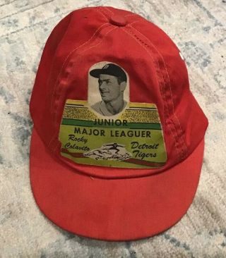 Vintage 1962 Rocky Colavito Junior Major Leaguer Childs Baseball Hat Tigers