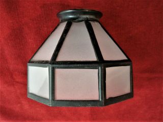 Antique Light Fixture or Lamp Globe - Black Metal w/Frosted Glass - Small - Octagon 4