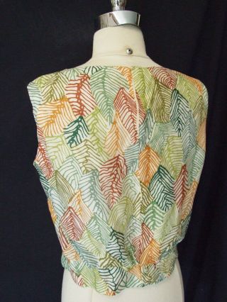 Rare Vtg MARISKA KARASZ Silk Textile Art Design Modernist Top Blouse Ilonka MCM 10
