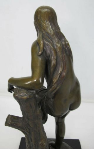 ORIG Jean Francois Theodore Gechter (1796 - 1844) Antique Bronze Nude on Stump yqz 7