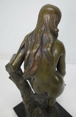 ORIG Jean Francois Theodore Gechter (1796 - 1844) Antique Bronze Nude on Stump yqz 9