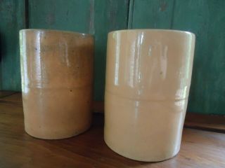 Antique Yelloware Canning Stoneware Pottery Jars