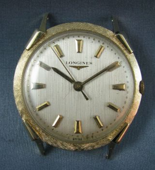 Vintage Longines Solid 14k Gold Case Mens Dress Watch 17j 280 1960 For Repair