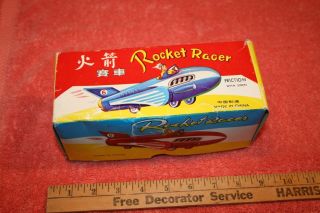 Vintage Tin Friction Rocket Racer Toy Spaceship China