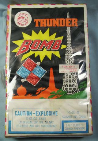 Vintage Thunder Bomb Firecracker 80/16 Brick Label By Tiger - Head Brand L@@k