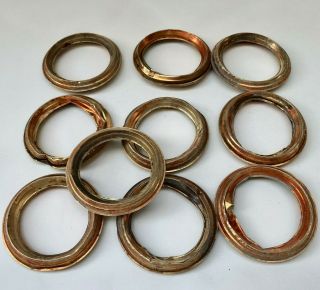 Antique French Set Of 10 Matching Brass Curtain Rings In