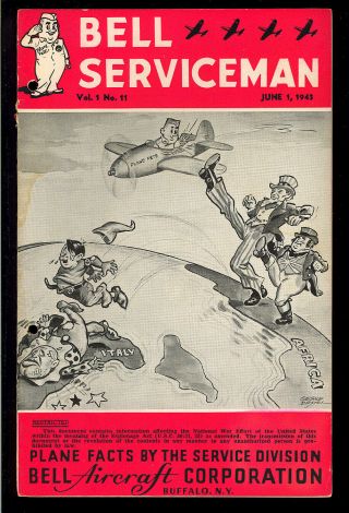 Bell Serviceman Vol.  1 11 Hitler Cover Wwii Giveaway Not In Guide 1943 Gd - Vg