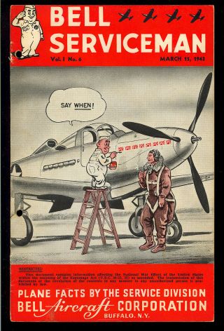 Bell Serviceman Vol.  1 6 Scarce Wwii Giveaway Comic Not In Guide 1943 Vg -